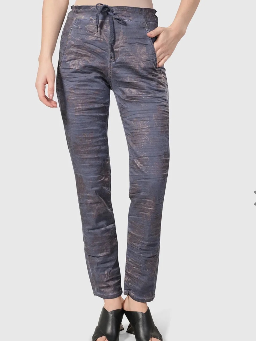 Alembika Iconic Stretch Jeans Rust Blue Print Size US 4 Alembika 0